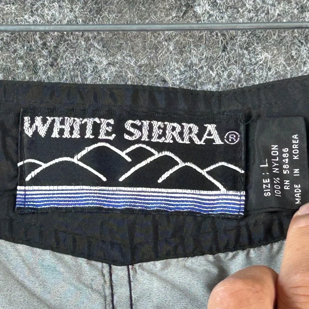 White Sierra Snowboard Ski Winter Pants Womens L Black Side Zip‎ Waterproof